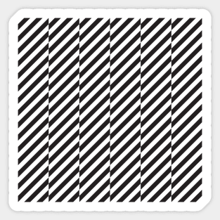 Black and white diagonal stripes pattern Sticker